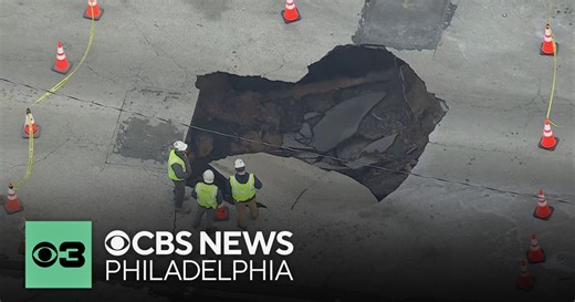 Sinkhole and water main break in Conshohocken impacting traffic