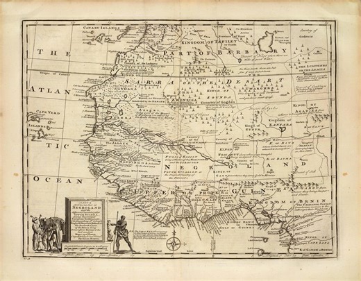 NEGROLAND MAP, Old Map of Africa, West Africa, West Coast, Slave Coast, Africa Map, Ghana, Nigeria, Gold Coast, Ivory Coast, Emanuel Bowen - Etsy