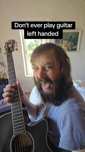 Left handers can learn to play a right handed guitar upside down. Today's chord is G Major 7 #devil #callumwagstaff #funnyvideos #guitar #learntoplayguitar | Callum Wagstaff is a Comedian