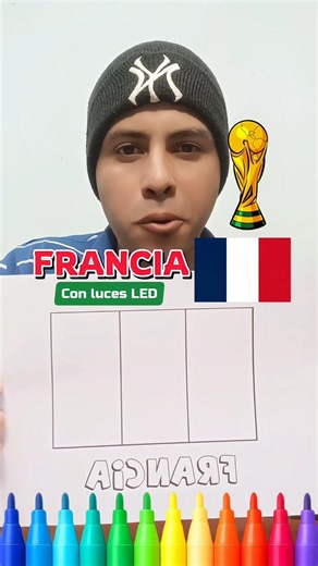 Pintando la BANDERA DE FRANCIA (Mundial de Fútbol) con luces LED