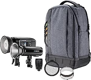 Westcott FJ Wireless 2-Light Portable Portrait Flash Kit with FJ-X3 M Universal Wireless Trigger (Multi-Brand Compatible) - FJ400 and FJ200 Strobe Combo Kit for Photography & Off-Camera Flash Lighting