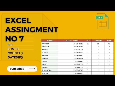 Excel Assignment 7 | EXCEL 50 PRACTICE ASSIGNMENT SERIES | EXCEL BASICS FOR DATA ANALYSIS | #excel