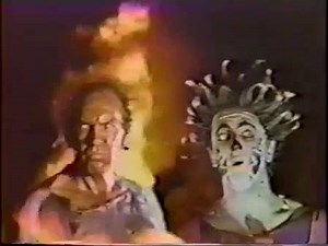 Hell scene from Ron Ormond's The Grim Reeper (1976). Ormond was a grindhouse director, famous for the B-movie "classic" Mesa of Lost Women (1953), which I freely confess is one of my favorite movies. Decades after that film, he would lend his craft to evangelical scare films, or what we might call Christploitation, including The Burning Hell (1974) and If Footmen Tire You, What Will Horses Do? (1971). The Grim Reeper features a very young Jerry Fallwell and Jack Van Impe. The acting is absolutel