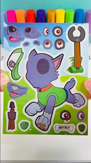 PAW Patrol Summer! DIY Make a Face Stickers with Rocky