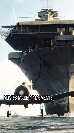 A rare scene of an aircraft carrier and a carrier-based fighter plane colliding.-Midway | Movie Insight