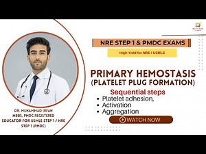 Primary Hemostasis | Platelet Plug Formation Explained Clearly for USMLE & NRE Step 1 (PMDC)