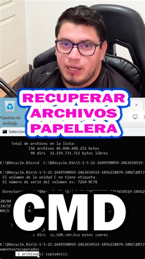 Recuperar Documentos Eliminados de Papelera de Reciclaje con CMD. #computacion #CMD #tecnologia #pc #windows | PC fácil Digital