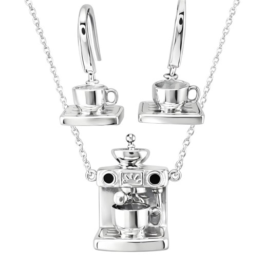 Artisan Coffee Machine Set | 3D Miniature Jewelry | Solid Silver | Barista Gift - Etsy