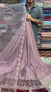 New Bridal & Partywear Saree Fabric With Beautiful Lines, Border Net Fabric, and Cutdana Work #sh...