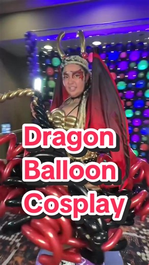 We made this amazing jaw dropping dragon costume entirely out of Balloons. #BalloonCosplay #HoustonCosplay #DragonCostume #DragonCosplay #BalloonDragon