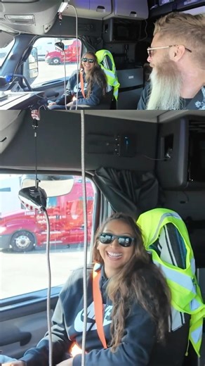 My First Time in a Truck with My Husband 💚#truckerlife 🇧🇷🇺🇸