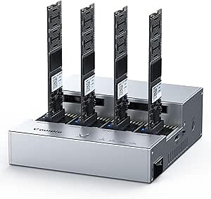 4-Bay M.2 NVME Cloner, Coolpie CR510 20Gbps NVMe Enclosure for SSD Offline Clone& Read Write, Tool Free M.2 Cloner with Cooling Fans, Supports Size for SSD Size 2230/2242/2260/2280/22110