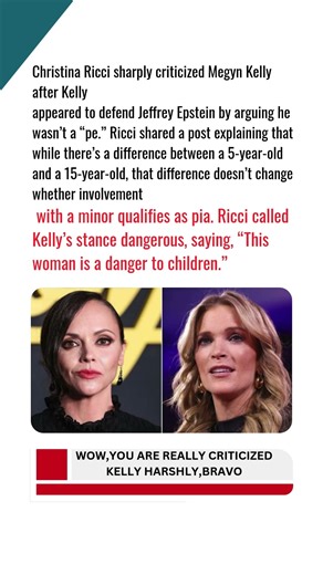 Christina Ricci Criticizes Megyn Kelly for Controversial Epstein Comment
