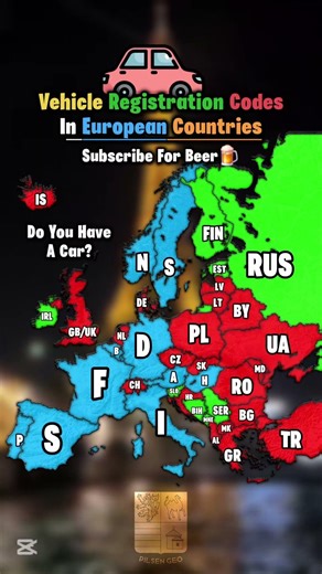 Vehicle registration codes #flag #europe #geographythroughmaps #mapguide