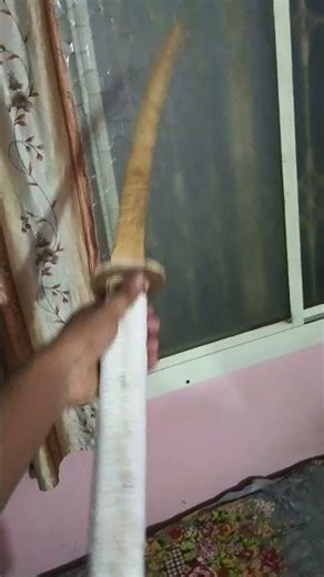 How I made a wooden katana at home #shorts #woodenarts #katanasword #demonslayer