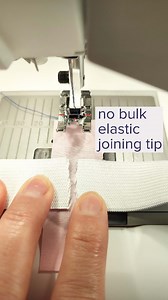 How to join elastic without overlapping and creating bulk - butt the ends of the elastic together and wrap a small scrap of fabric around the elastic then stitch in place. This way there’s no need to overlap the ends of the elastic for a smoother, less bulky finish. Tell me in the comments your favourite ways to reduce bulk when sewing. #sewingtips #howtosew #sewingtip #learntosew #beginnersewing | Sew Essential
