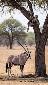 26K views · 155 reactions | Oryx vs Giant Python: When Nature Fights Back #AnimalAttack #Wildlife #Oryx #Python #SnakeAttack | DollPlay Diaries | Facebook