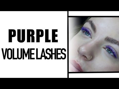 Lash Extension Tutorial | PURPLE COLOUR VOLUME LASHES!