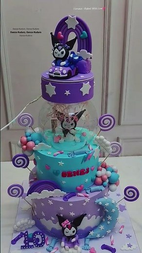 Kuromi chocolate cake Tutorial|Kuromi birthday cute Cake creative idea decorating by klaud kichan🧑‍🍳