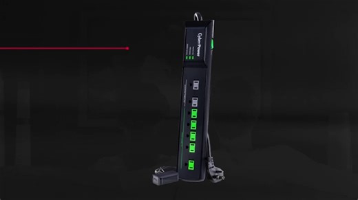 Watch Cyber Power HT705GR Tier 2 Advanced Power Strip, 1,500 J/125 V, 7 Outlets, 5ft Power Cord.Cyber P... on Amazon Live