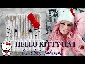 HELLO KITTY| CROCHET INSPIRED HAT TUTORIAL