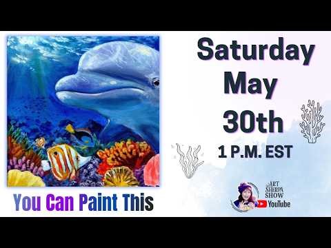 Underwater Reef and Dolphin | Easy Beginner Acrylic Step by Step