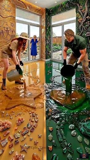 THIS DOUBLE FLOOR IS JUST INSANE😱 🏜️🌲 Golden Desert vs Enchanted Forest Floor #shorts #interiorde