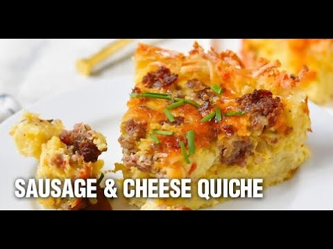 Sausage & Cheese Quiche with a Hash Brown Crust Recipe by Swaggerty's Farm®