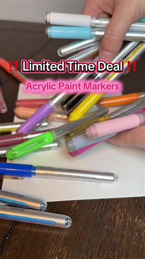 Limited time deal on these super slick acrylic paint markers! They come in a pack of 30😱 Don’t miss this deal! #acrylicmarker #acrylicpaintmarkerset #tiktokshopfinds #markerset #limitedtimedeal @JusArt® Markers