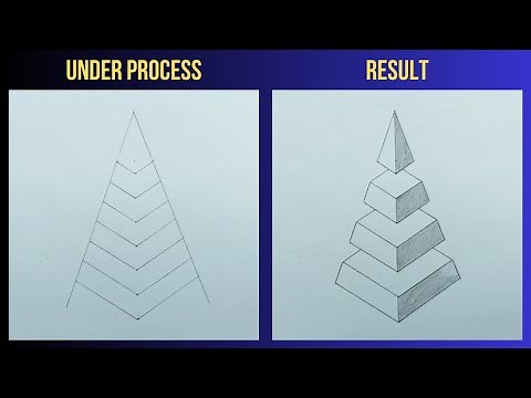 How to draw 3D triangle || 3D triangle drawing || Tangible Art