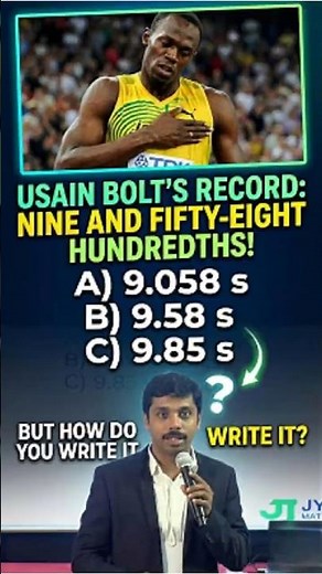 Usain Bolt’s Record & Math | Every Second Counts..! | Math and real life | sports