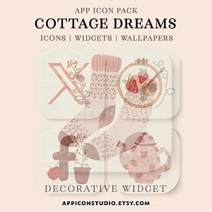 Aesthetic Cottagecore Ios App Icons iPhone Theme Wallpapers and Widgets for iPhone & Android, Cozy Neutral Icons, Beige and Green, 240206 - Etsy