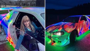 Futuristic Fast and Furious car covered in 43,000 LED lights sets illuminating record