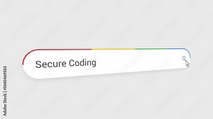 Typing Secure Coding in Search Bar Animation | Close-Up Search Engine Interface | Web Search for Secure Coding | Internet Browsing, Technology, and Digital Marketing Animation Video