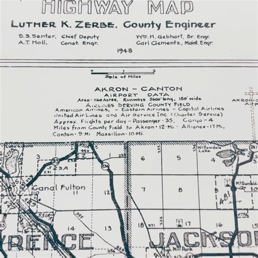 Ever wondered what Stark County roads looked like in 1948? This vintage highway map takes us on a trip down memory lane — before highways were busy and GPS was even a dream. Starting this Monday at 9am, discover treasures like this in our Local Family History collection, located on the second floor of our newly opened temporary Main Library at 1020 Market Ave N. Start with us at StarkLibrary.org | Stark Library