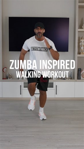 Comment Zumba7 for the link ⬇️ This EASY Zumba walking workout combines simple dance steps with walking so you can move, sweat, and smile without complicated choreography or high impact 🙌 #zumba #walkingworkout #lowimpactworkout | Get Fit With Rick