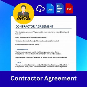 Contractor Agreement Legal Kit | Independent Contractor Contract Template | Editable Business Agreement Form | Freelancer & Client Contract - Etsy Australia