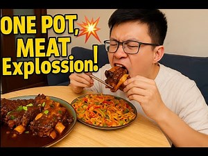 Braised Beef Feast: Rib + Marrow Bone = Ultimate Meat Lover's Dream! 🍖🔥