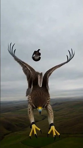 A camera mounted on the fastest bird alive just captured a hunt and you’re seeing it from its back.