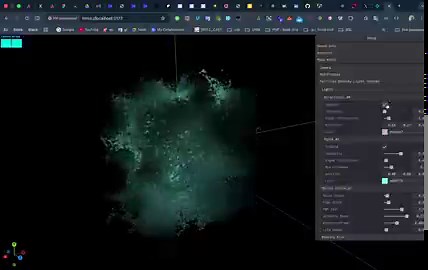 Three.js -> TSL -> Self Shadow ParticlesSpatial Voxel Hash -> Directional / Point LightScattered light inside particles or fluid simulations."Our vision is what makes mathematics a great art."#threejs #tsl #threejsjourney #art #math
