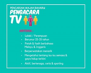 26K views · 663 reactions | Anda berbakat dalam bidang pengacaraan dan berminat untuk menjadi wajah baharu di saluran TV Media Prima Berhad? Ikuti langkah-langkah yang dinyatakan di dalam video ini. Selamat mencuba! | TV3 Malaysia | Facebook