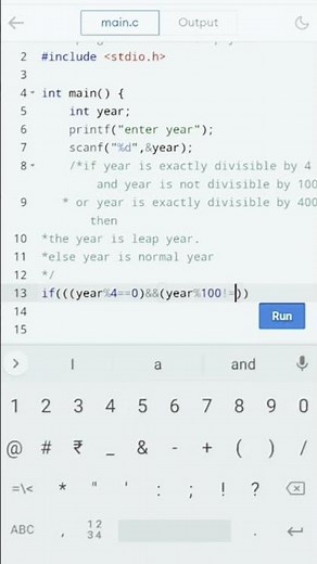 leap year program in c leap year program in c important program in c language for exam #coding