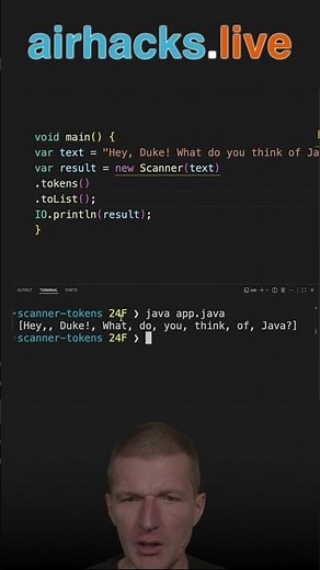 Tokenizing/Splitting a String #java #shorts #coding #airhacks
