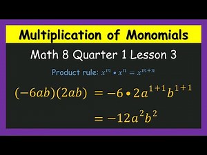 TAGALOG | Multiplication of Monomials | Math 8 Quarter 1 Lesson 3