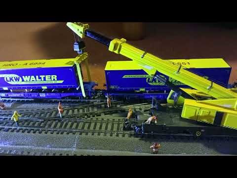Déraillement train multimodal HO, secours KIROW KRC 1200 #modeltrains
