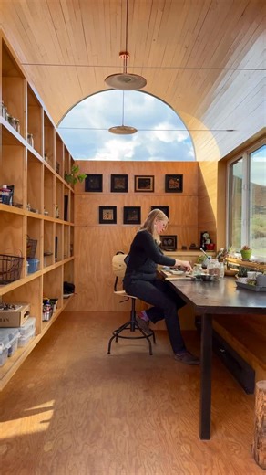 In Colorado, a family builds a tiny mobile art studio for $12K. See more photos at the link in our bio. See where every dollar went: https://www.dwell.com/article/budget-breakdown-mosaics-mobile-art-studio-follow-architecture-salida-colorado-bdd212fe | Dwell