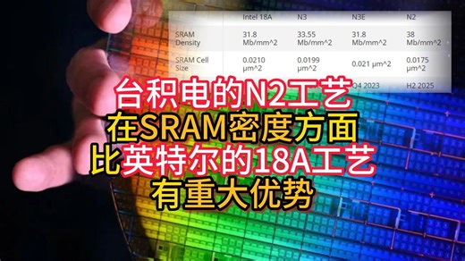 台积电的N2工艺在SRAM密度方面比英特尔的18A工艺有重大优势_哔哩哔哩_bilibili