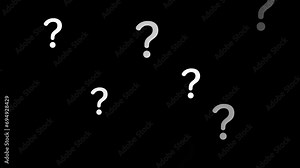 Loop animation of a lot of question mark appearing and disappearing