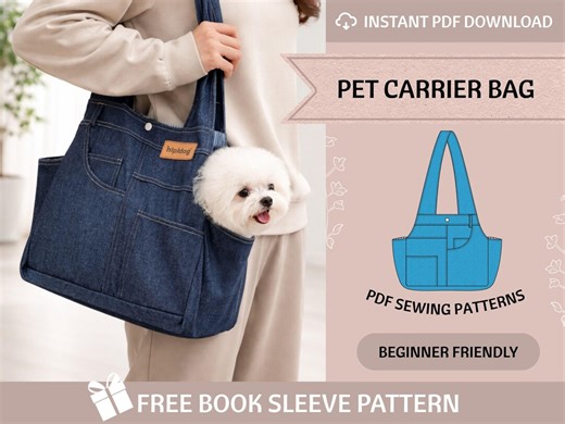 Pet Carrier Bag PDF Sewing Patterns / Small Dogs Cats Shoulder Bag / Beginner Pattern / Easy Bag Pattern (3 Sizes) - Etsy