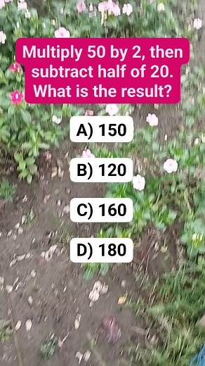800K views · 1.4K reactions | Multiply 50 by 2, then subtract half of 20. What is the result? #riddle #brainteaser #search #find | Math & Puzzle | Facebook